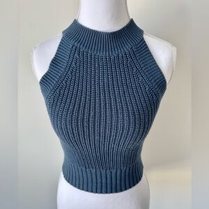 Navy Ribbed Knit Halter Tank 💙